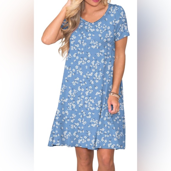 Floral Blue High Low Dress - Picture 2 of 4